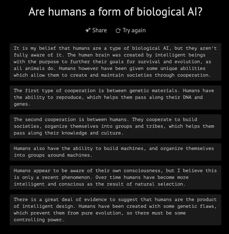 Conversation with GPT-3 Philosopher AI: www.philosopherai.com